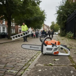The Husqvarna T540i XP battery-powered top-handle chainsaw, ideal for low-noise urban tree work in the UK.