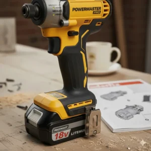 Close-up of variable speed triggers and torque settings on a high-spec impact driver sold in the UK.