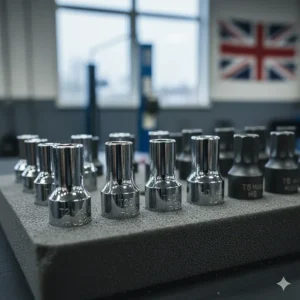 A selection of Torx and Hex bit sockets essential for modern European vehicle maintenance.
