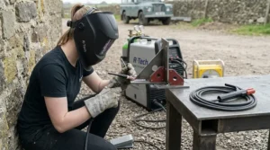 A versatile multi-process welder showing a TIG torch and MIG welding setup for professional British metalworkers and fabricators.