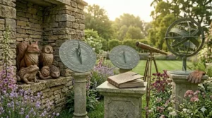A robotic mower returning to its charging station during a typical British rain shower.