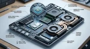 Close-up illustration of a high-performance processor optimised for mobile workstations.