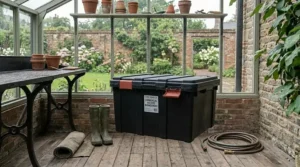 Heavy duty storage totes featuring secure lockable lids to keep contents safe and dust-free.