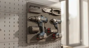 A precision measurement module featuring digital and vernier calipers organised in a wall-mounted foam insert.