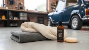Large, ultra-absorbent plush microfibre drying towel for safely drying a car after washing without water spots.