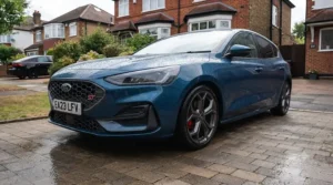 Car protected with quality wax standing up to typical British weather conditions