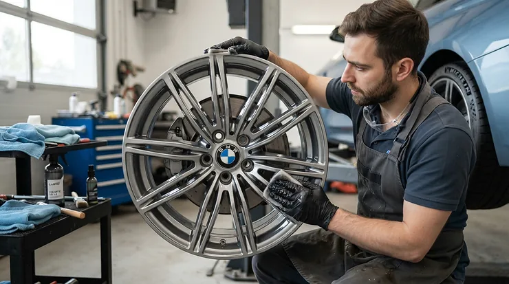 Protecting alloy wheels with a specialized ceramic coating for cars to prevent brake dust buildup