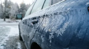 Winter protection performance shown in a ceramic coating vs wax comparison on a frosty morning.